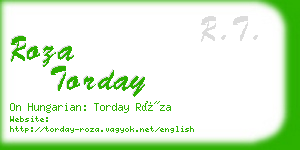 roza torday business card